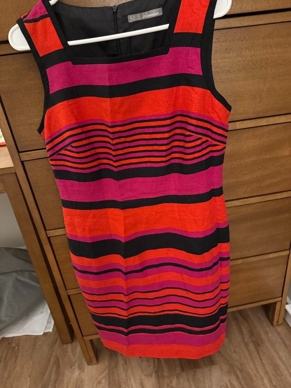 Marks Spencers Colorblock Linen square neck dress SZ US6-8/UK12